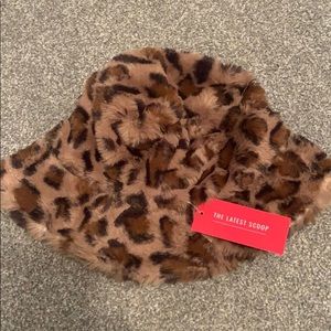 Brand new leopard bucket hat! Fuzzy and soft